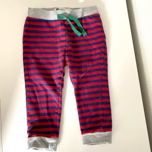 Mini Boden Jersey Red & Blue striped pants 2T